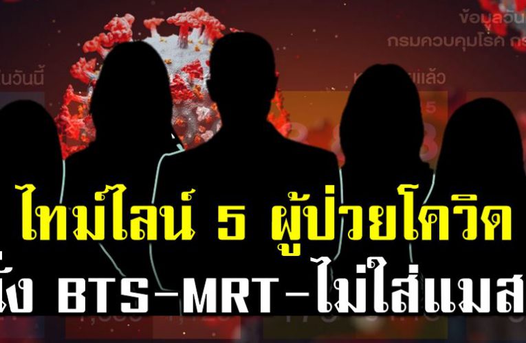 ไทม์ไลน์ 5 ผู้ป่ว ยโควิ ดพบนั่ง BTS-MRT-บางคนไ ม่ใส่แมสก์