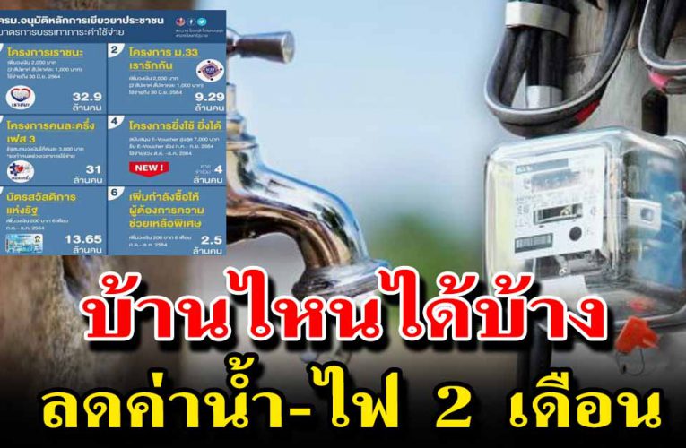 เช็กเลย ลดค่าไฟ 2 เดือน พ.ค.-มิ.ย. 64