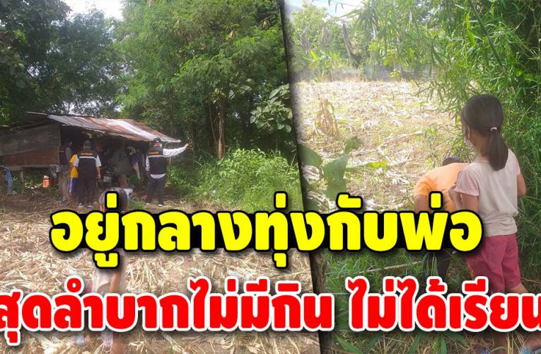 ด.ญ. 9 ขวบ ไม่ได้เรียนหนังสือ อาศัยกระท่อมกลางทุ่งกับพ่อ ไม่มีแม้ข้าวกิน