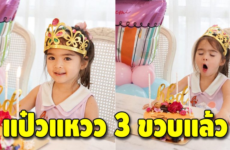 ฉลองวันเกิดครบ 3 ขวบ น้องเดมี่ แต่งเจ้าหญิงเป่าเค้ก